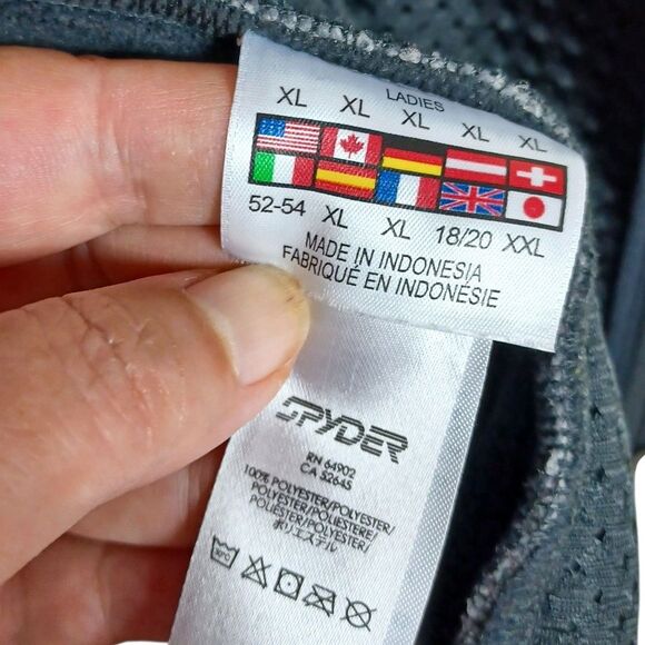 Spyder Womens XL Gray Full Zip Fleece Lined Jacket Minimalist Outdoor Activewear - Picture 8 of 9